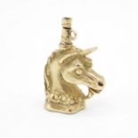 Antique Unicorn 18ct gold tested wax seal and key winder fob with Intaglio insert 14.3g great