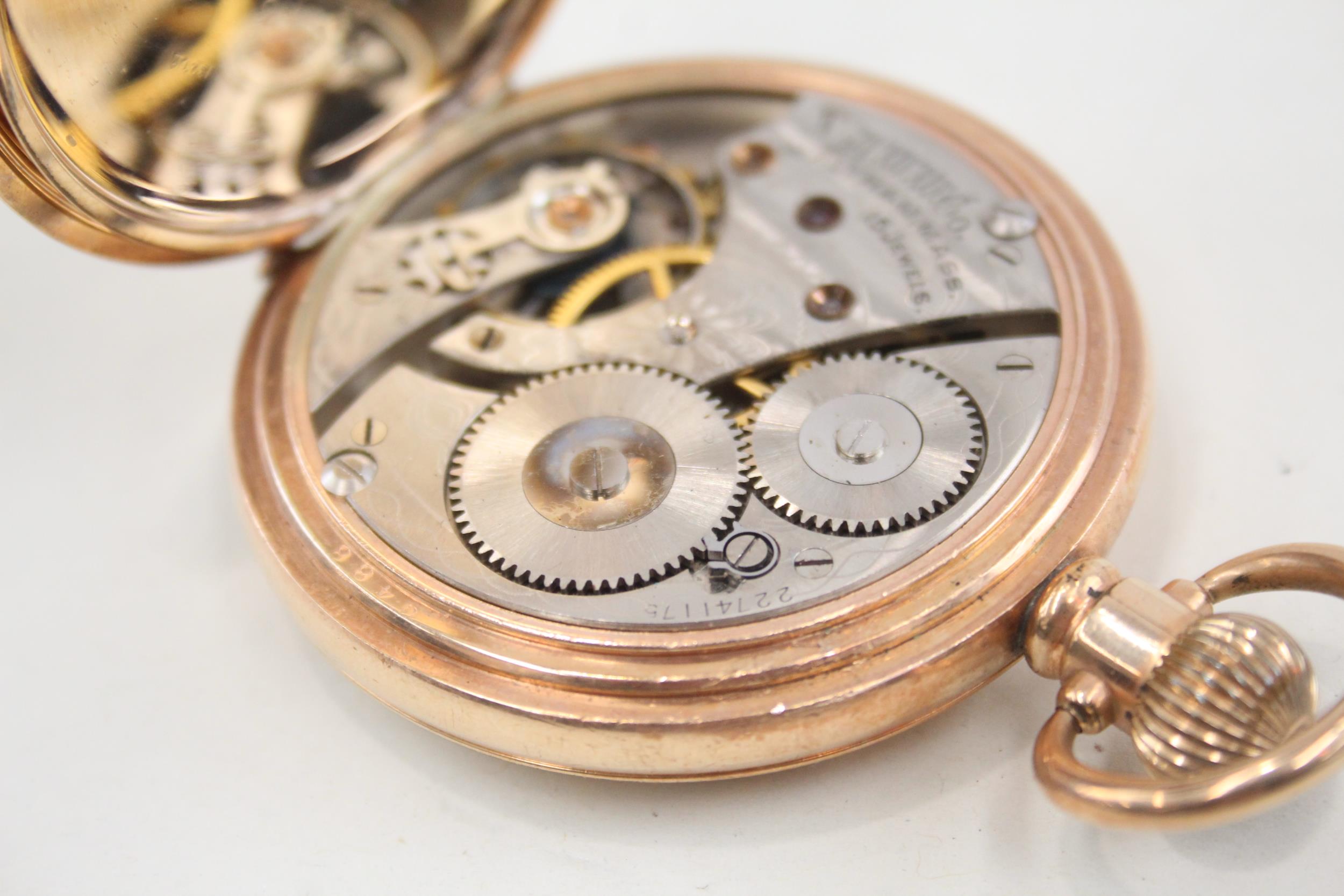 Waltham Full Hunter Rolled Gold Pocket Watch Hand-Wind WORKING - Waltham Full Hunter Rolled Gold - Image 4 of 5