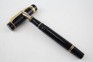 PARKER Duofold Special Black Lacquer Fountain Pen w/ 18ct Gold Nib WRITING - Dip Tested & WRITING In