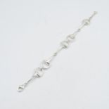 HM 925 Sterling Silver Stirrup Link design necklace in excellent condition (51.5g) length 44cm