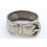 Antique Victorian 900 silver buckle bangle (36g)