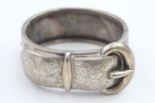 Antique Victorian 900 silver buckle bangle (36g)