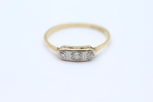 18ct gold & platinum art deco diamond ring Size P 1/2 - 2 g