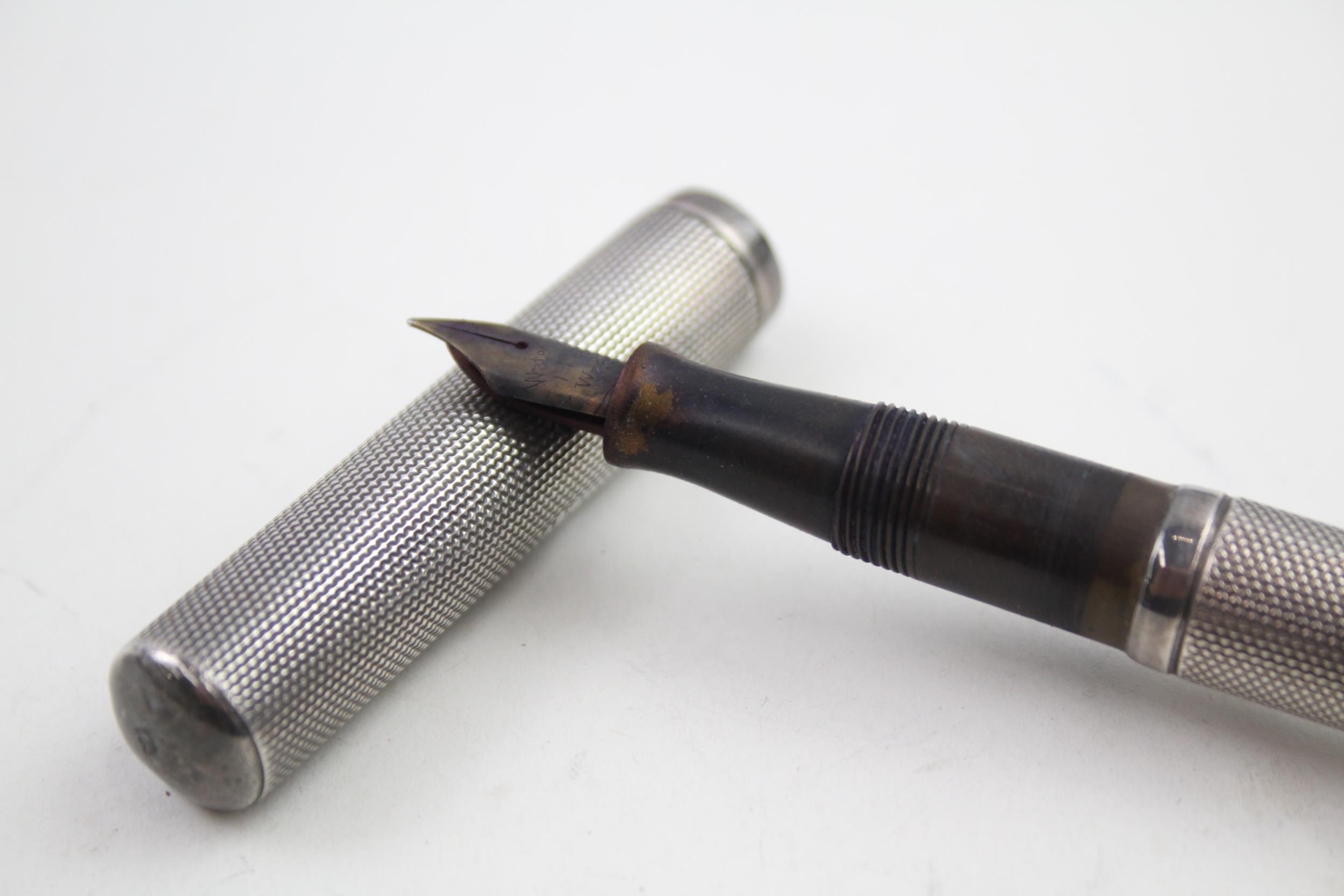 Vintage WATERMAN Ideal .925 Sterling Silver Fountain Pen w/ 14ct Nib WRITING 27g - Hallmarked 1933 - Image 2 of 5