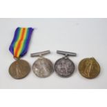 WW1 Medals x 4 Named War L11128 W.G Cave 053R.N 020059 Pte. F. Walters - WW1 Medals x 4 Named War