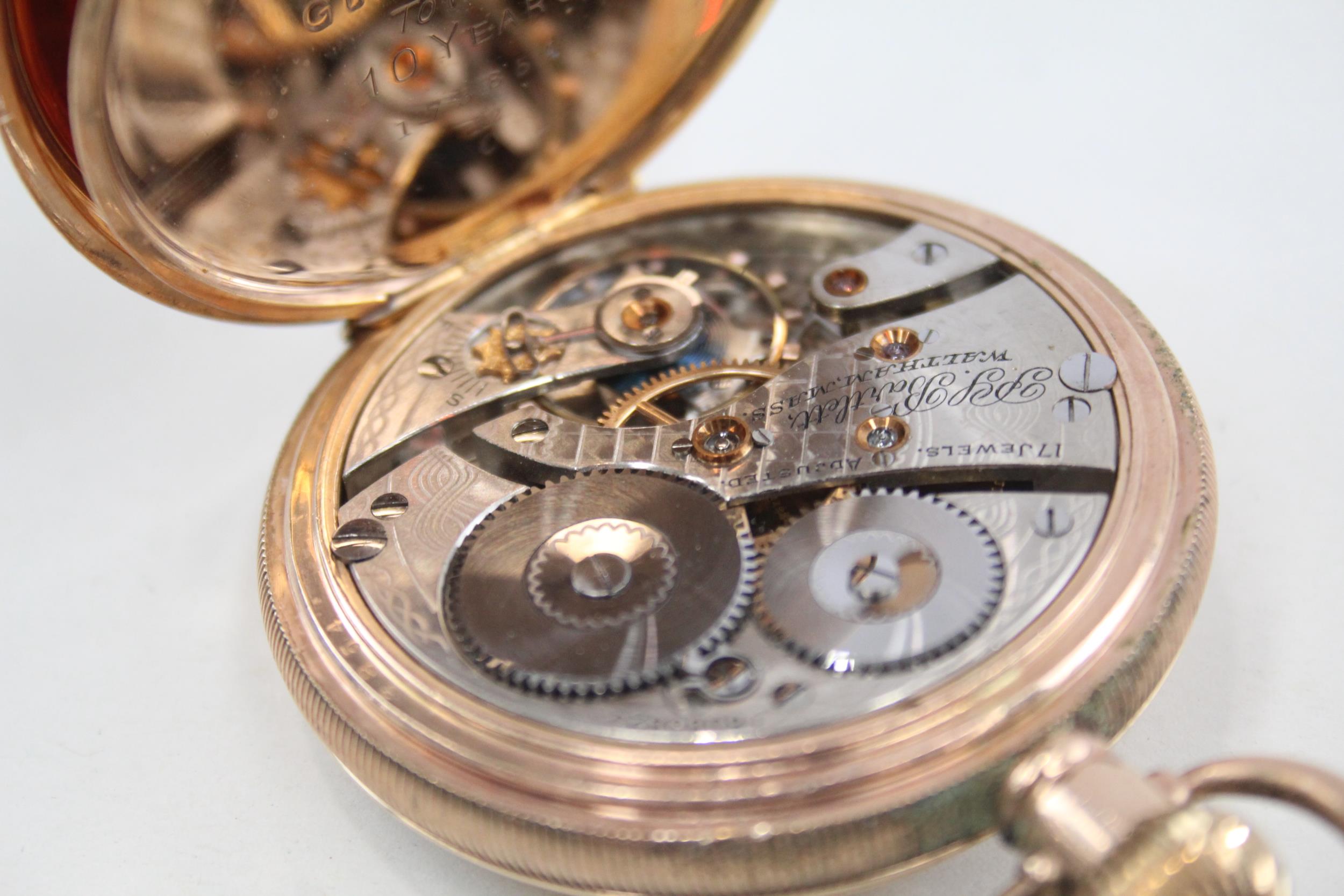 Waltham Half Hunter Rolled Gold Pocket Watch Hand-Wind WORKING - Waltham Half Hunter Rolled Gold - Image 3 of 5