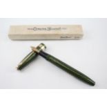 Vintage CONWAY STEWART 60L Green Casing Fountain Pen w/ 14ct Gold Nib WRITING - Boxed Dip Tested &