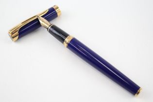 Vintage WATERMAN L'Etalon Fountain Pen Blue Casing 18ct Gold Nib WRITING - Dip Tested & WRITING In