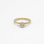 9ct gold diamond solitaire ring Size N - 2.3 g