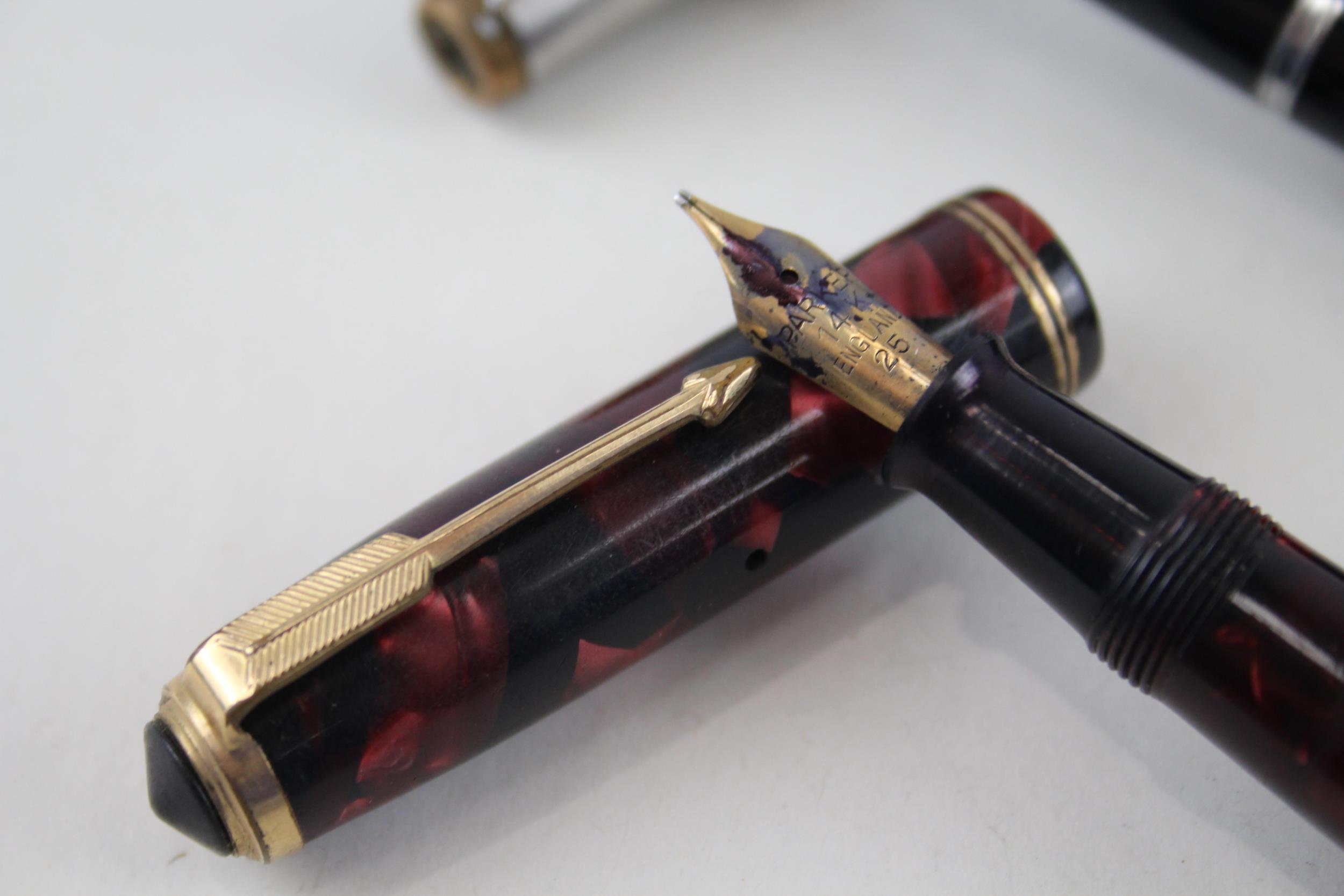 2 x Vintage PARKER Fountain Pens w/ 14ct Gold Nibs Inc 51, Vaccumatic Etc - SPARES, REPAIRS & - Image 3 of 5