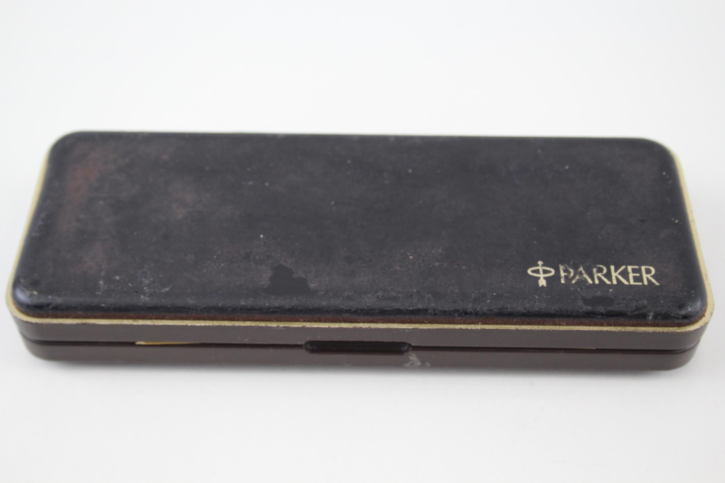 Vintage PARKER 61 Gold Plated Fountain Pen w/ 14ct Nib, Ballpoint, Pencil, Box - w/ 14ct Nib, - Bild 5 aus 5