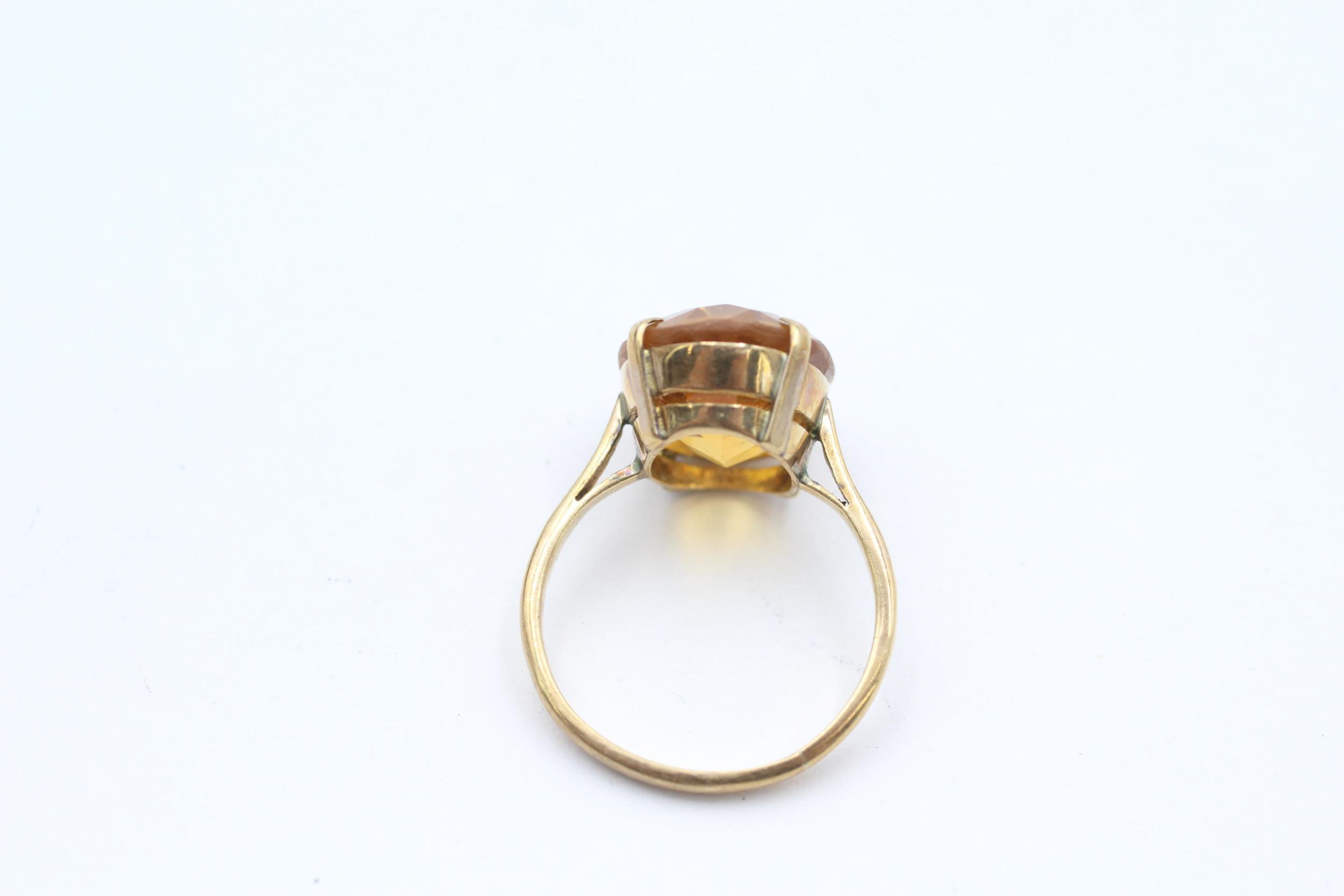 9ct gold oval citrine single stone ring Size L - 3.3 g - Image 4 of 4
