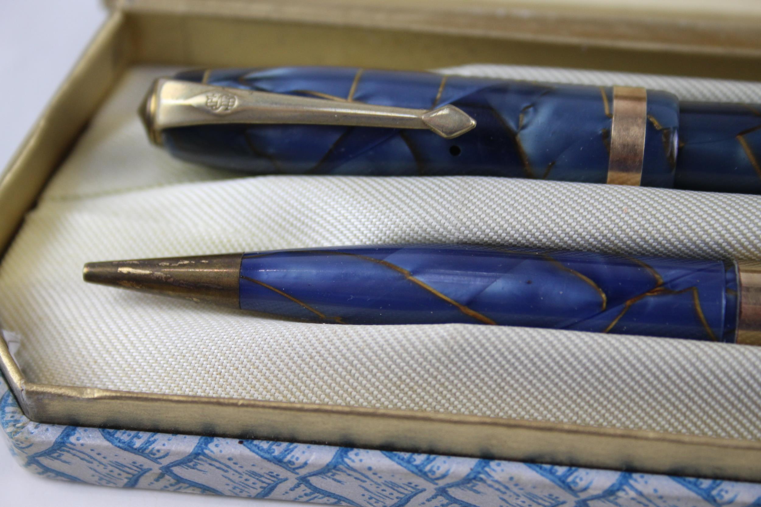 Vintage CONWAY STEWART 84 Navy Casing Fountain Pen w/ 14ct Gold Nib, Pencil Etc - w/ 14ct Gold - Bild 3 aus 7