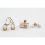 3 x 9ct gold opal earrings (3.6g)