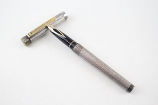 Vintage SHEAFFER Targa Silver Plated Fountain Pen w/ 14ct Gold Nib WRITING - Dip Tested & WRITING In