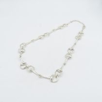 HM 925 Sterling Silver Stirrup Link design necklace in excellent condition (51.5g) length 44cm