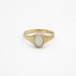 9ct gold opal single stone ring Size P - 2.1 g