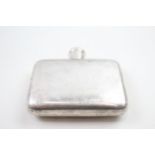 Antique Hallmarked 1919 London Sterling Silver Gents Small Hip Flask (74g) - Maker - Charles Fox &