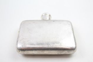 Antique Hallmarked 1919 London Sterling Silver Gents Small Hip Flask (74g) - Maker - Charles Fox &