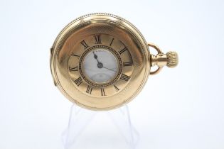 ELGIN Gents Rolled Gold Half Hunter Pocket Watch Hand-wind WORKING - ELGIN Gents Rolled Gold Half