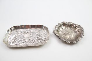 2 x Antique / Vintage Hallmarked .925 Sterling Silver Pin / Trinket Dishes (58g) - Inc Victorian,