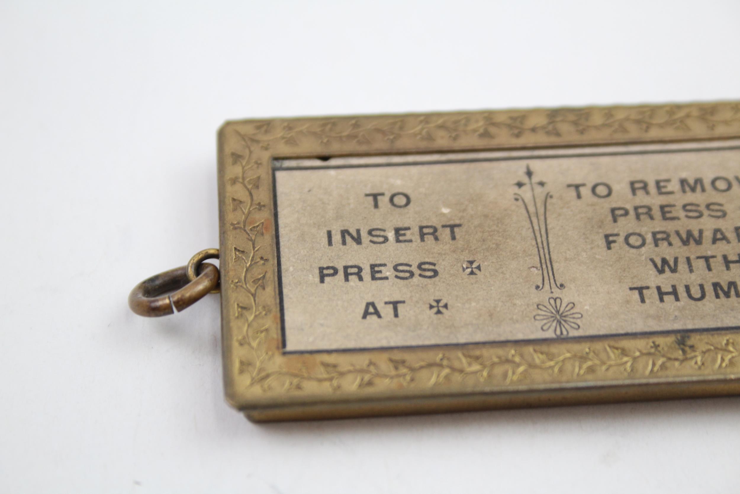 Antique Victorian CHAPLIN'S Patent Pocket Train Ticket Holder / Accessory - Height - 6.2cm In - Image 2 of 5