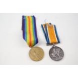 WWI Medal Pair and Ribbons - Named 356471 Pte. G. Frimley H.L.I - WWI Medal Pair and Ribbons - Named