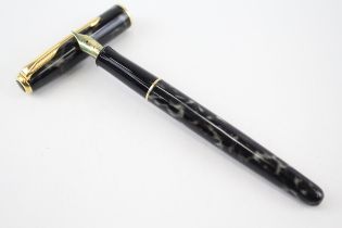 PARKER Sonnet Grey & Black Lacquer Fountain Pen w/ 18ct Gold Nib WRITING - Dip Tested & WRITING In