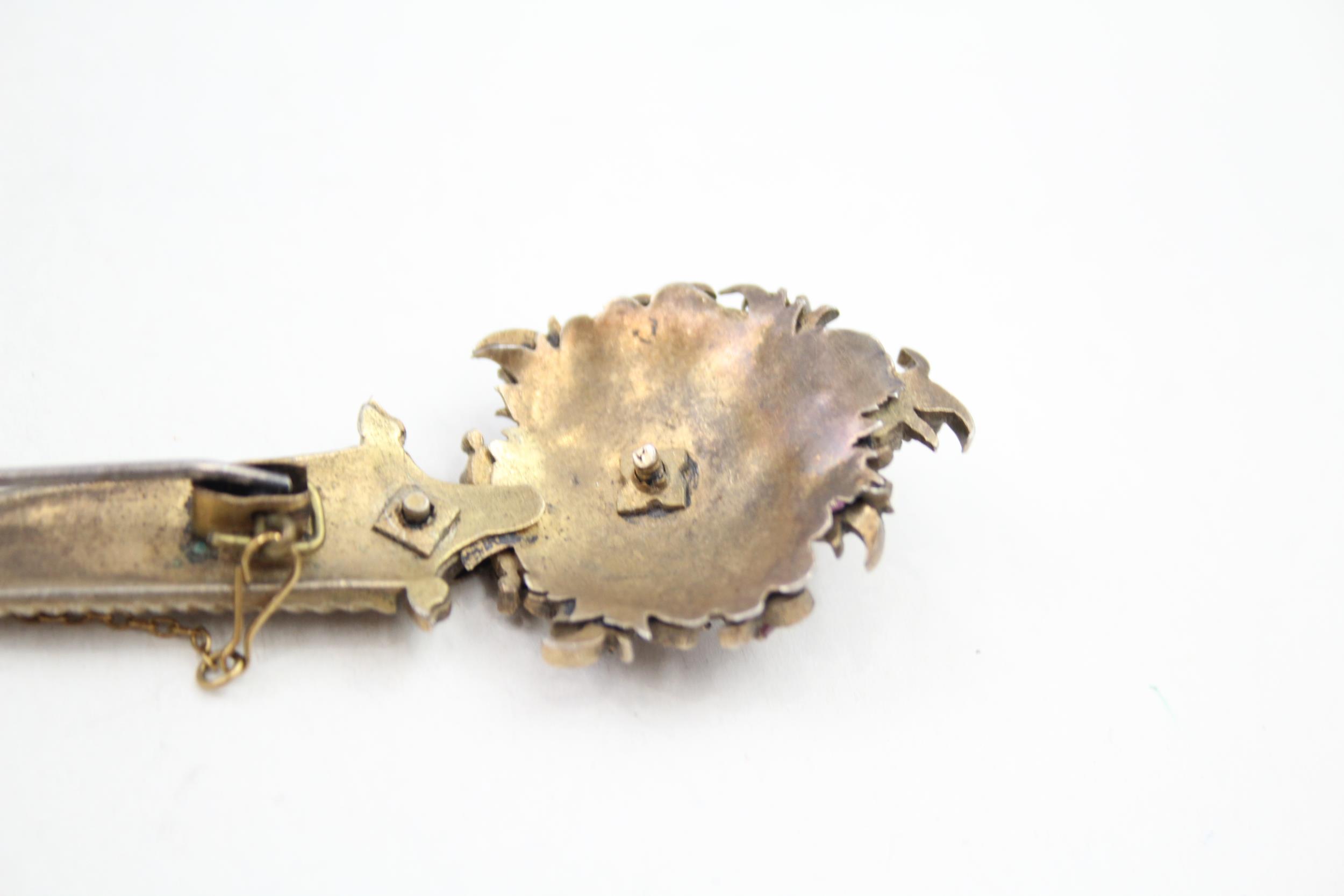 Antique 800 silver ruby set brooch (18g) - Bild 7 aus 7