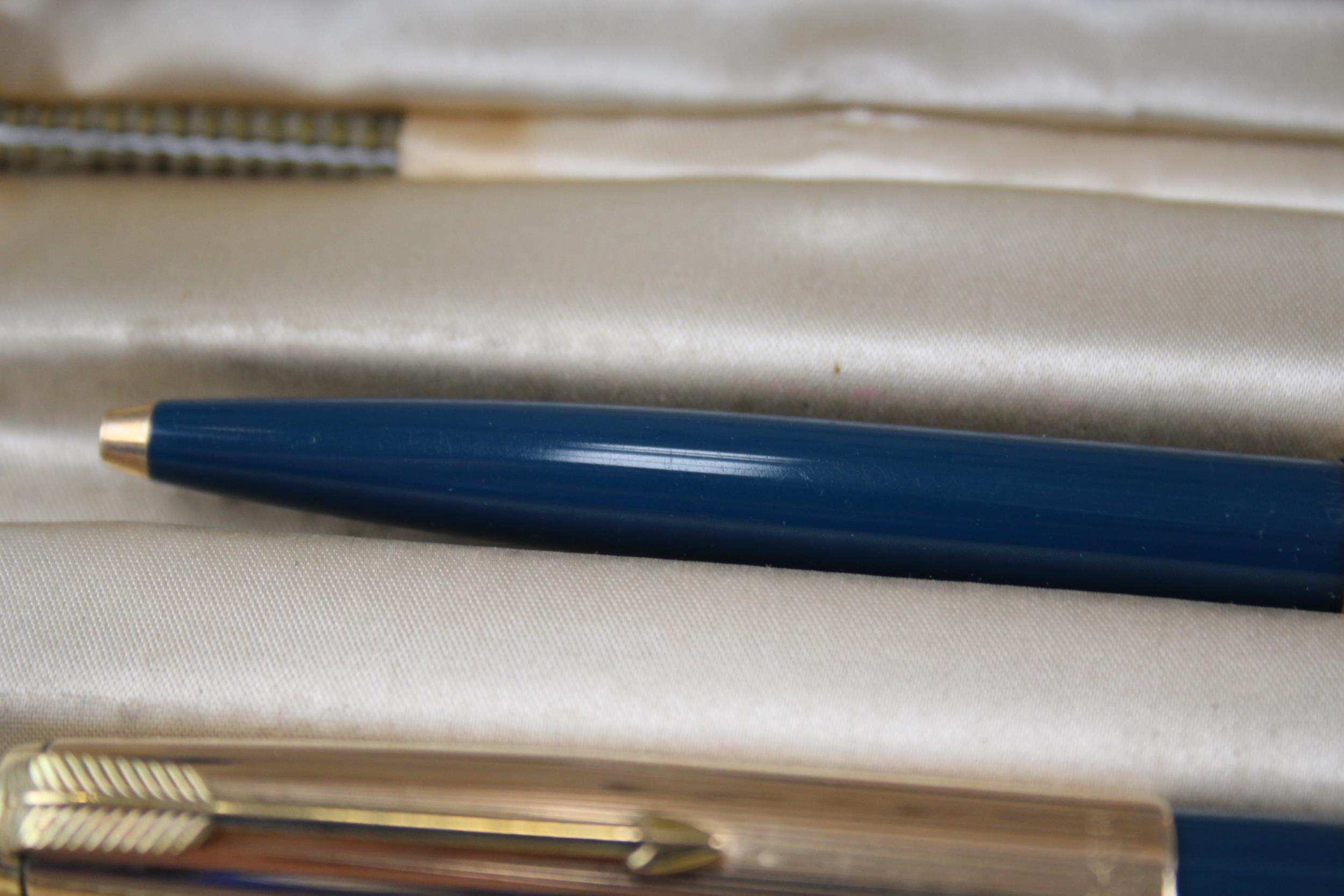 Vintage PARKER 51 Teal Fountain Pen w/ 14ct Nib, Rolled Gold Cap, Ballpoint, Box - w/ 14ct Nib, - Image 2 of 6