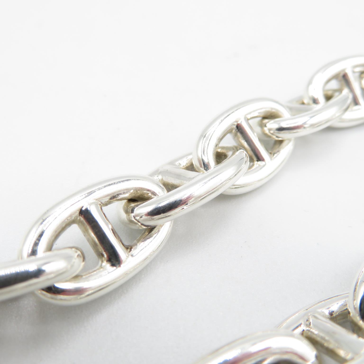 HM 925 Sterling Silver link bracelet (70g) measures 22cm when open including loop and bar - Image 3 of 4