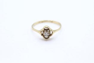 9ct gold diamond open work ring Size I - 1 g