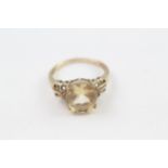 9ct gold oval cut citrine dress ring (3.7g) Size Q