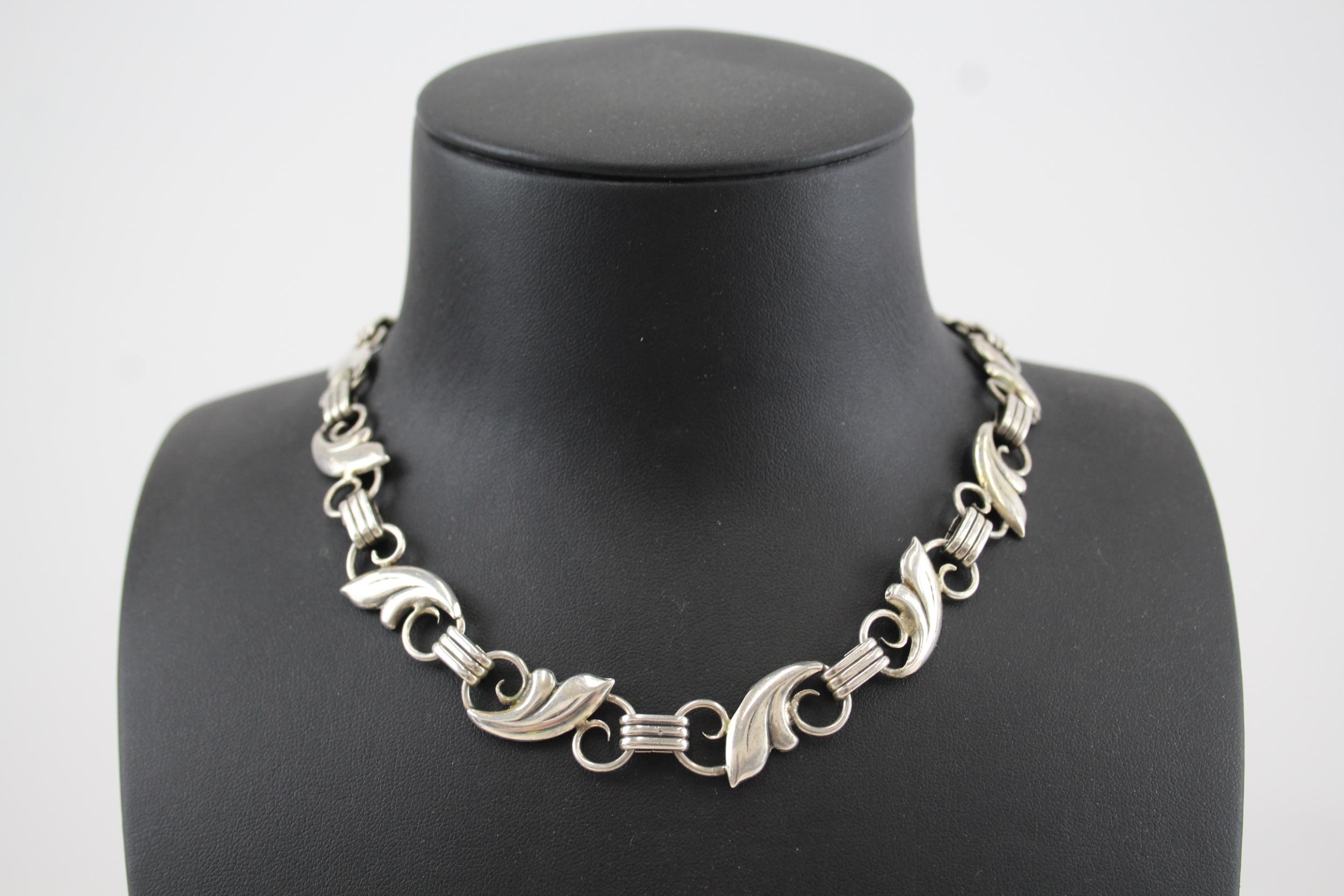 A 1940s silver collar necklace by Candida (38g)