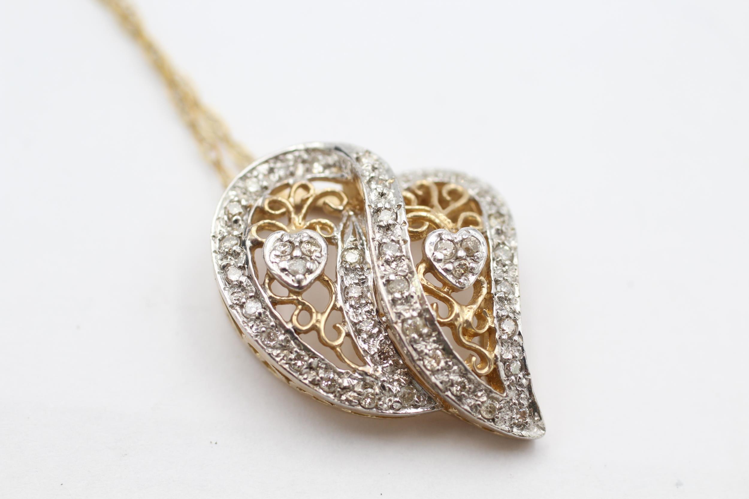 9ct gold diamond necklace - 4.6 g - Bild 2 aus 4