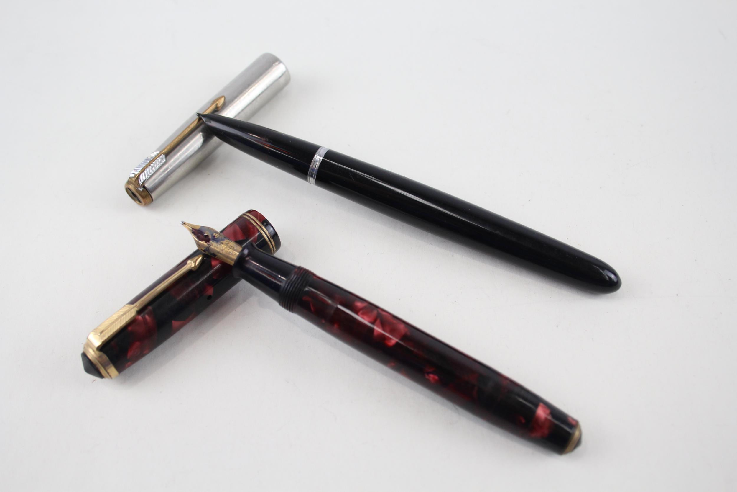 2 x Vintage PARKER Fountain Pens w/ 14ct Gold Nibs Inc 51, Vaccumatic Etc - SPARES, REPAIRS &