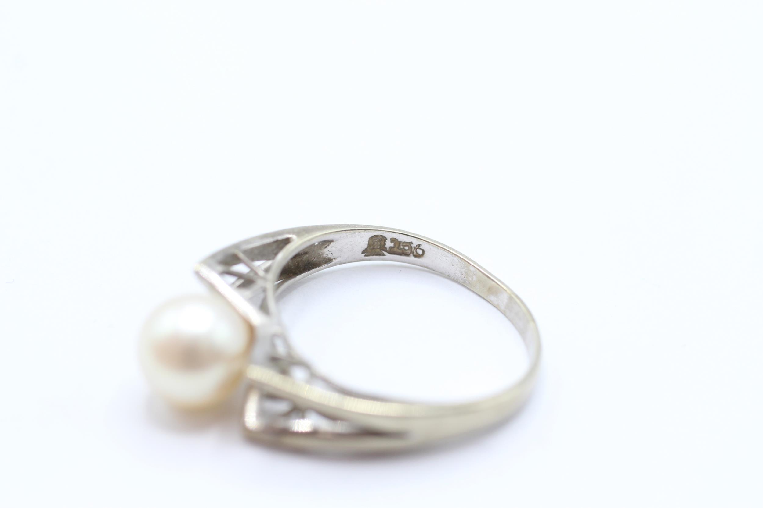 9ct gold cultured pearl dress ring Size O - 3.1 g - Image 4 of 4