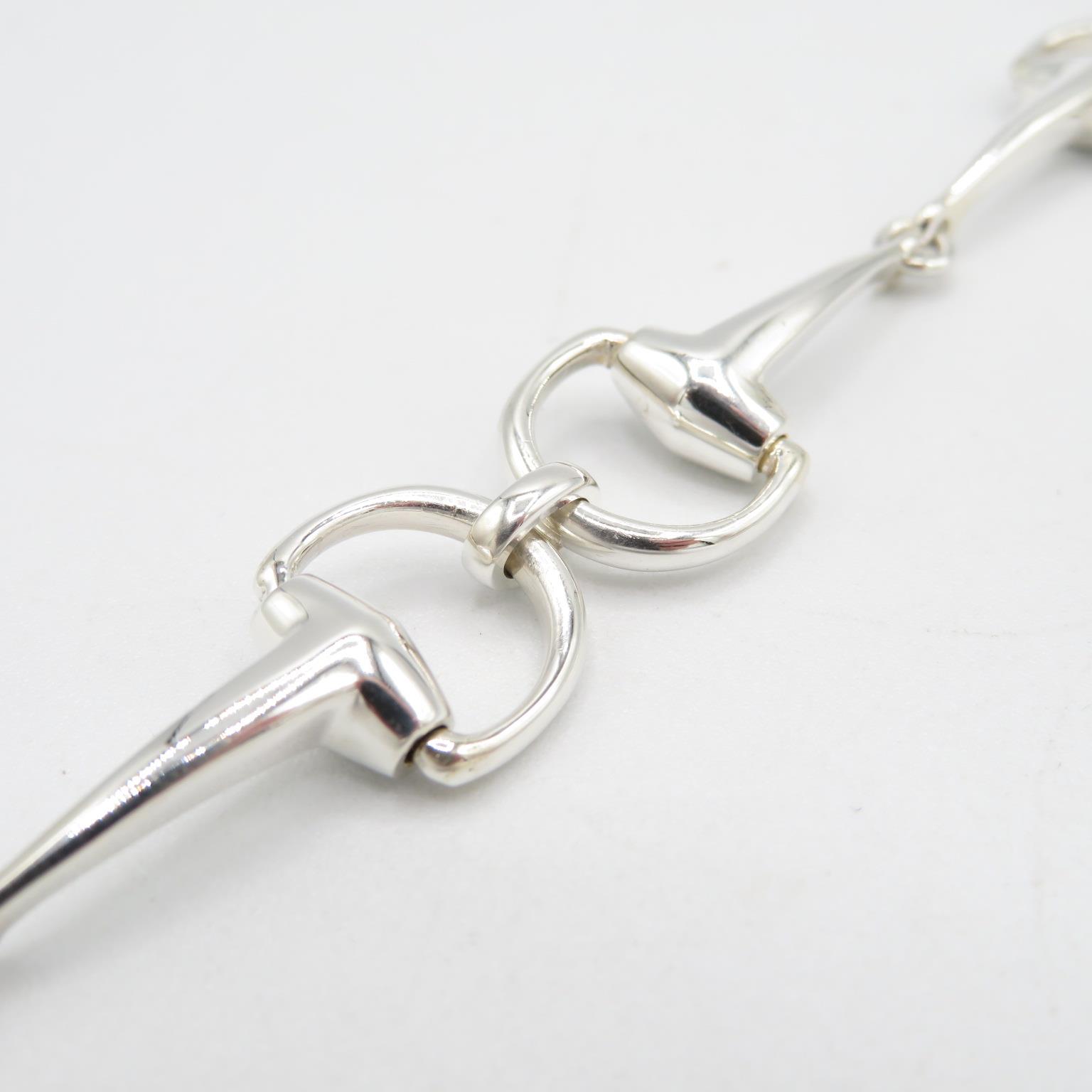 HM 925 Sterling Silver Stirrup Link design necklace in excellent condition (51.5g) length 44cm - Image 2 of 4