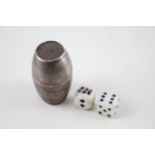 Antique George III 1790 London Sterling Silver Dice Cup / Box (14g) - w/ Non-Original Dice Maker -