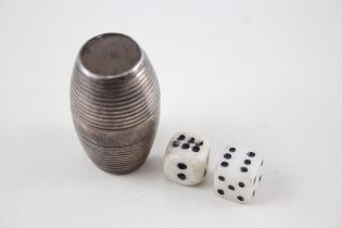 Antique George III 1790 London Sterling Silver Dice Cup / Box (14g) - w/ Non-Original Dice Maker -