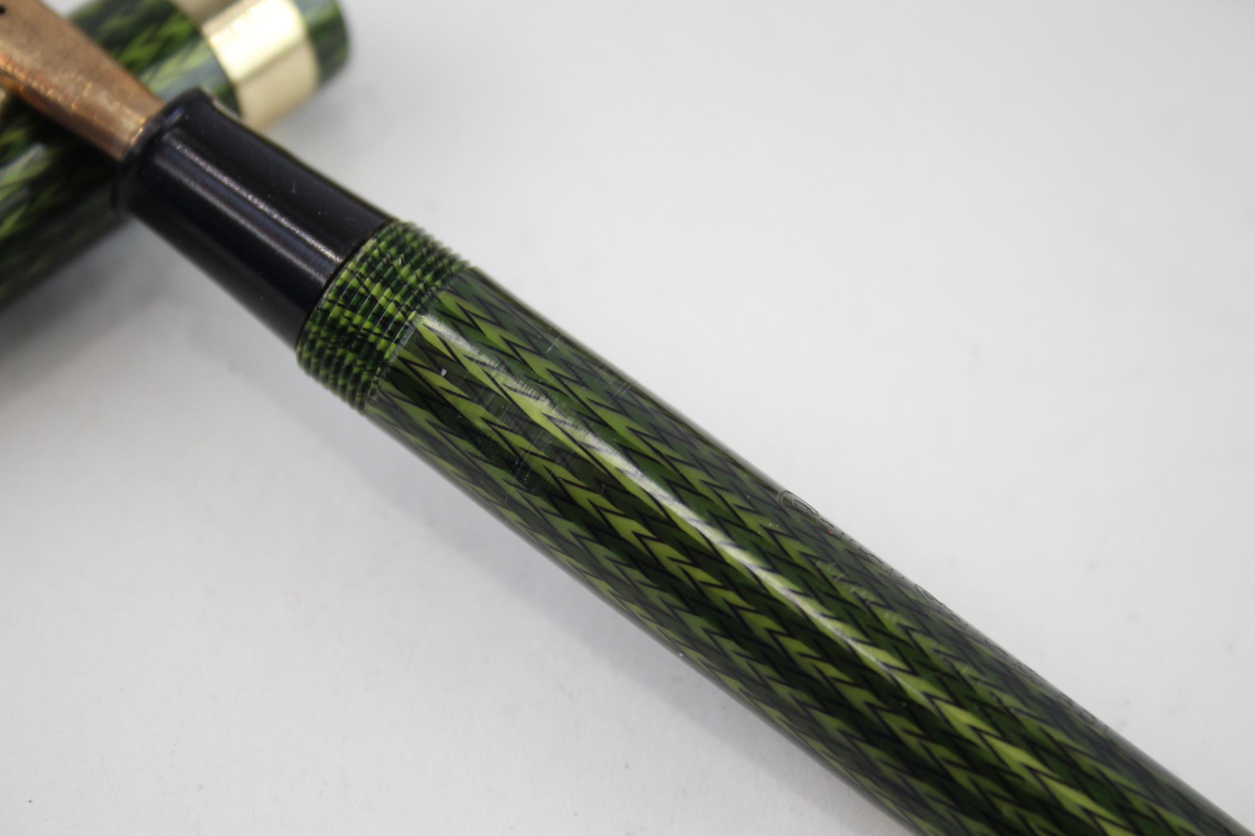 Vintage CONWAY STEWART 60L Green Casing Fountain Pen w/ 14ct Gold Nib WRITING - Boxed Dip Tested & - Image 3 of 4