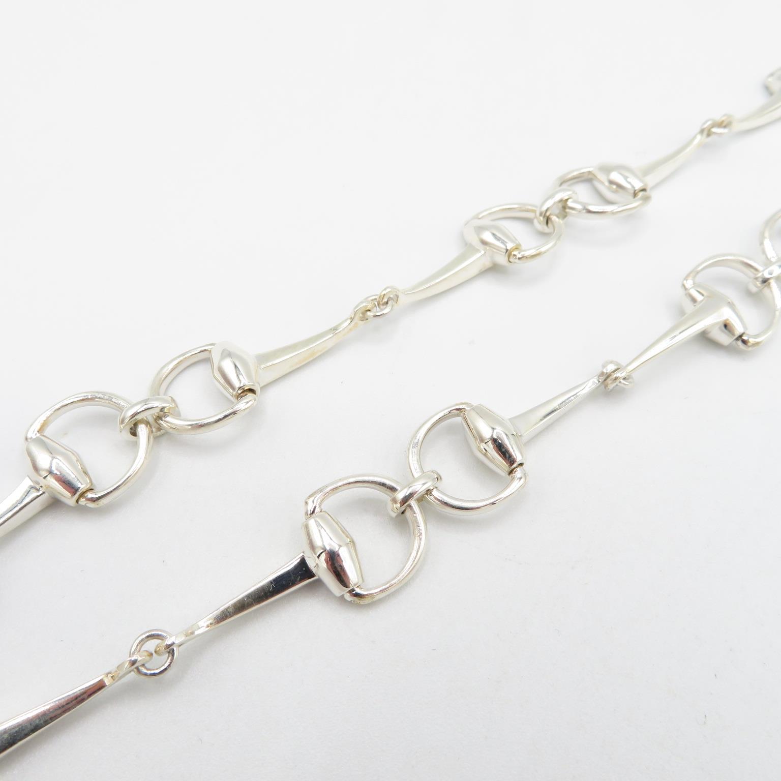 HM 925 Sterling Silver Stirrup Link design necklace in excellent condition (51.5g) length 44cm - Image 3 of 5