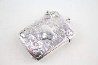 Antique Edwardian 1904 Chester Sterling Silver Curved Vesta / Match Case (17g) - Maker - Rolason