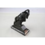 Vintage Art Deco Signed MAX LE VERRIER Spelter Ram Bookend w/ Marble Base - Dimensions - 13.5cm(w) x