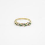 9ct gold diamond & emerald dress ring Size Q - 1.9 g