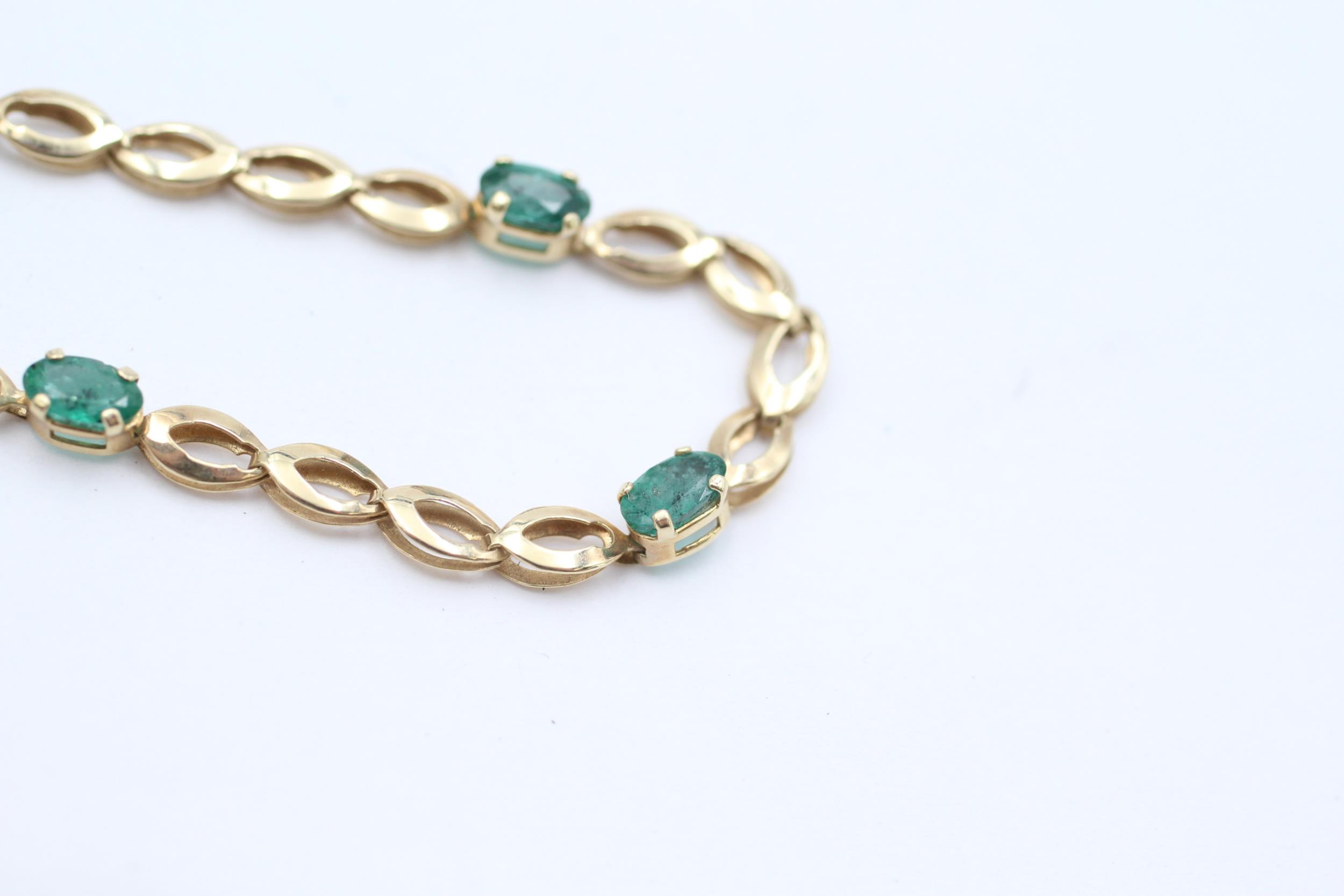 10ct gold emerald bracelet - 2.2 g - Image 5 of 5