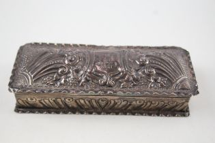 Antique Victorian 1899 Birmingham Sterling Silver Trinket / Jewellery Box (96g) - w/ Personal