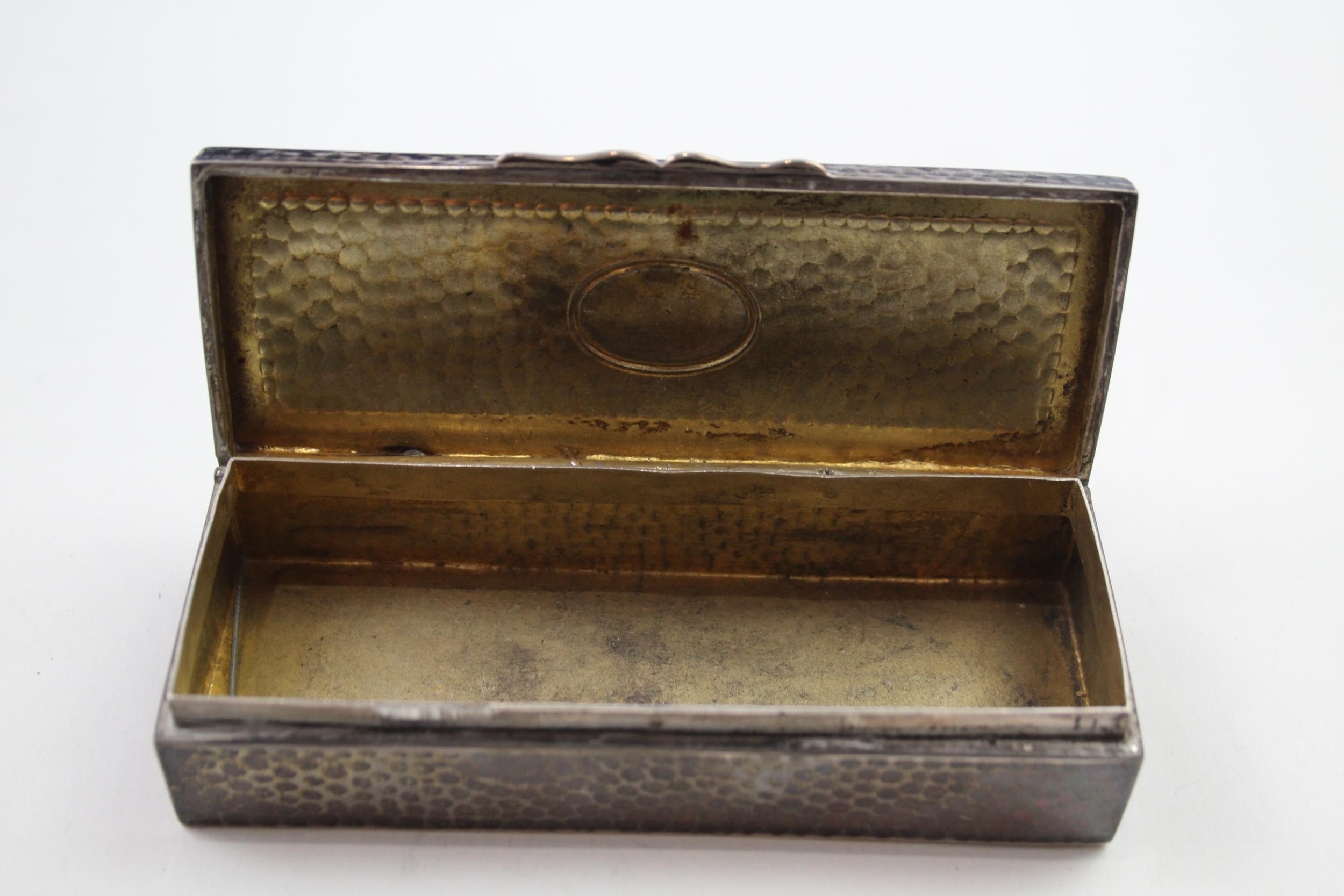 Antique Arts & Crafts 1902 Birmingham Sterling Silver Hammered Trinket Box (88g) - Maker - - Image 6 of 6