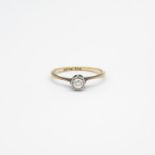 9ct gold vintage diamond solitaire ring Size K 1/2 - 1.1 g