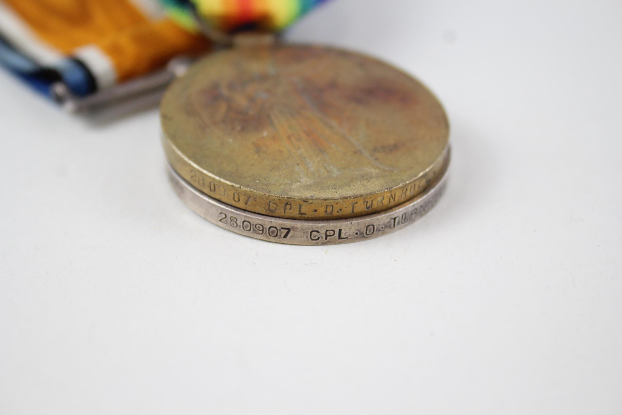 WW1 Medal Pair Named 280907 cpl O. Turnbull H.L.I - WW1 Medal Pair Named 280907 cpl O. Turnbull H. - Image 5 of 6